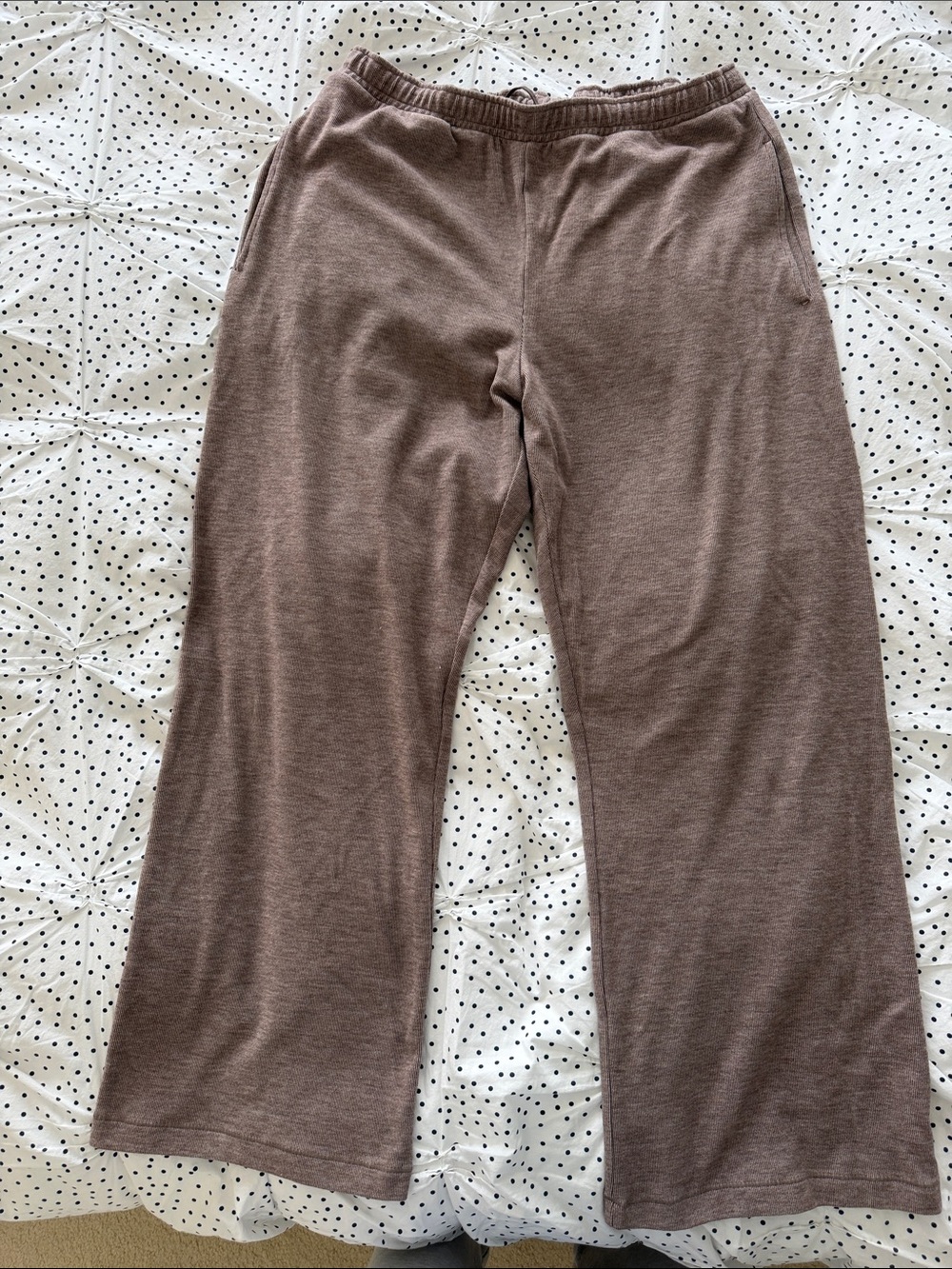 Athleta Women’s Light Brown Wide-Leg Sweatpants